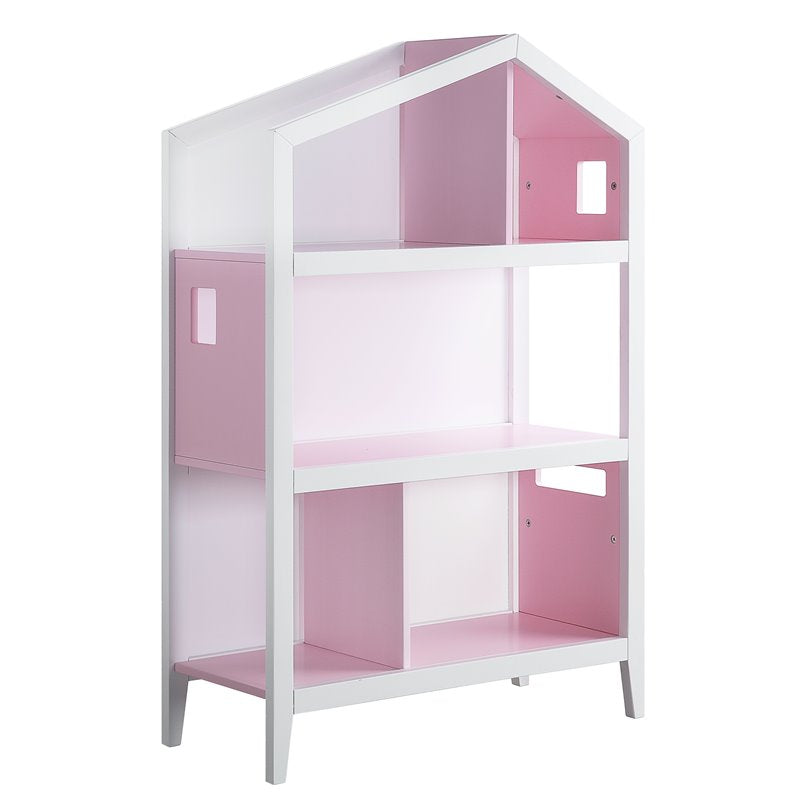 Doll Cottage Bookcase in White & Pink 92560