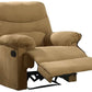 Arcadia Recliner (Motion) in Light Brown Microfiber 00627
