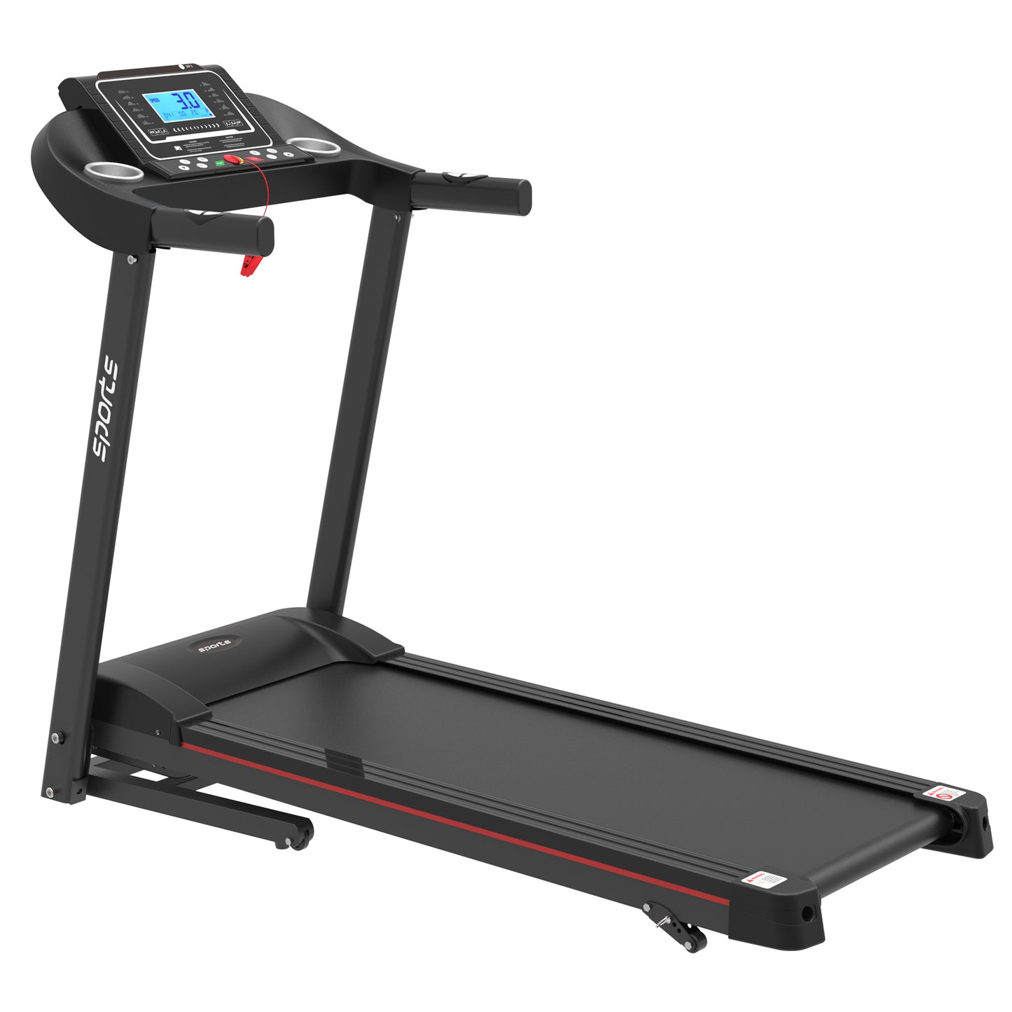 Folding Treadmill, Smart Motorized Treadmill with Manual Incline and Air Spring  MP3, Exercise Running Machine with 5& LCD Display for Home Use