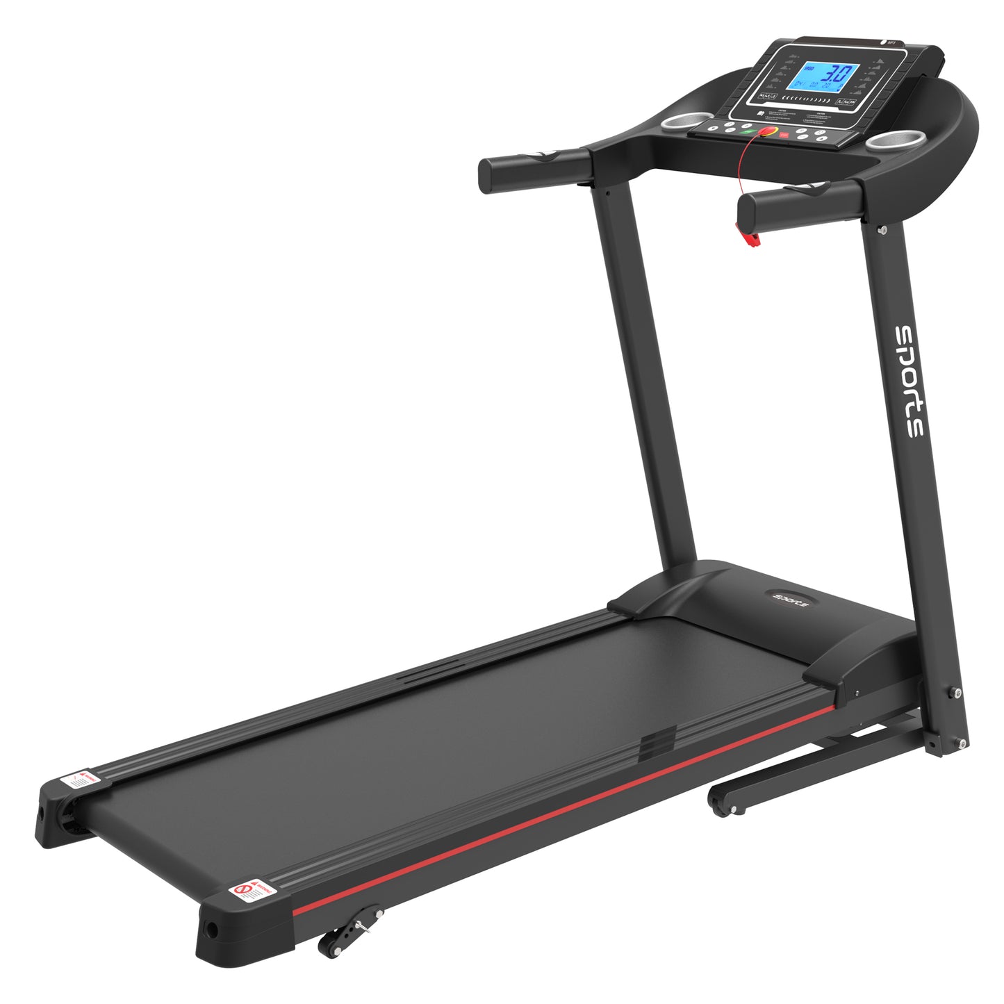 Folding Treadmill, Smart Motorized Treadmill with Manual Incline and Air Spring  MP3, Exercise Running Machine with 5& LCD Display for Home Use