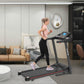 Folding Treadmill, Smart Motorized Treadmill with Manual Incline and Air Spring  MP3, Exercise Running Machine with 5& LCD Display for Home Use