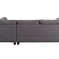 Laurissa Sectional Sofa & Ottoman (2 Pillows), Light Charcoal Linen (1Set/2Ctn) 54385