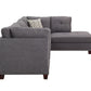 Laurissa Sectional Sofa & Ottoman (2 Pillows), Light Charcoal Linen (1Set/2Ctn) 54385