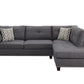 Laurissa Sectional Sofa & Ottoman (2 Pillows), Light Charcoal Linen (1Set/2Ctn) 54385