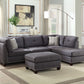 Laurissa Sectional Sofa & Ottoman (2 Pillows), Light Charcoal Linen (1Set/2Ctn) 54385