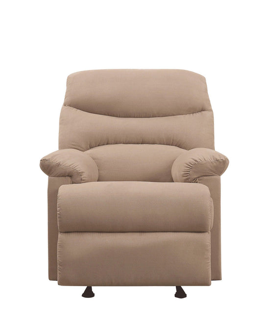 Arcadia Glider Recliner (Motion) in Light Brown Microfiber 00634