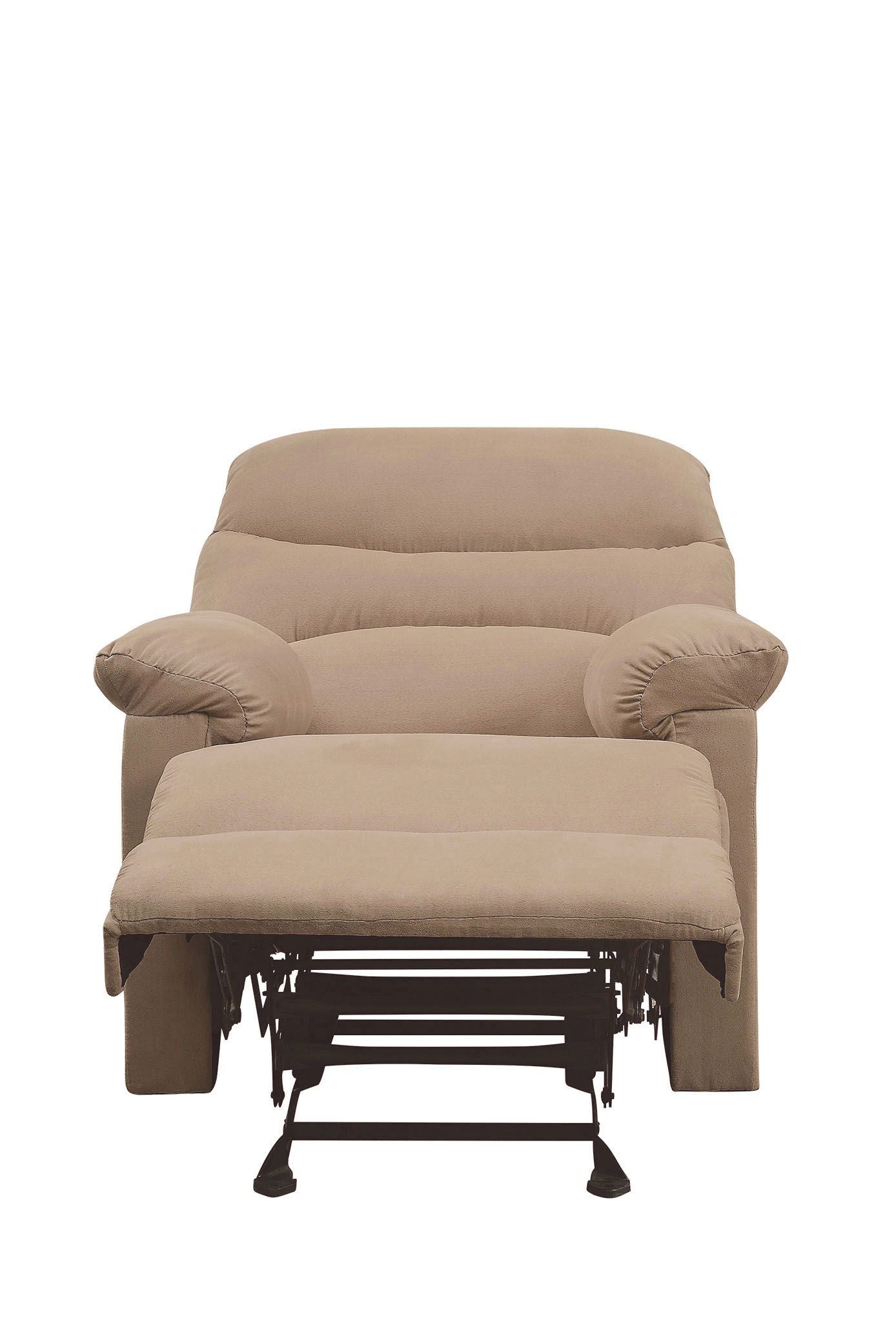 Arcadia Glider Recliner (Motion) in Light Brown Microfiber 00634