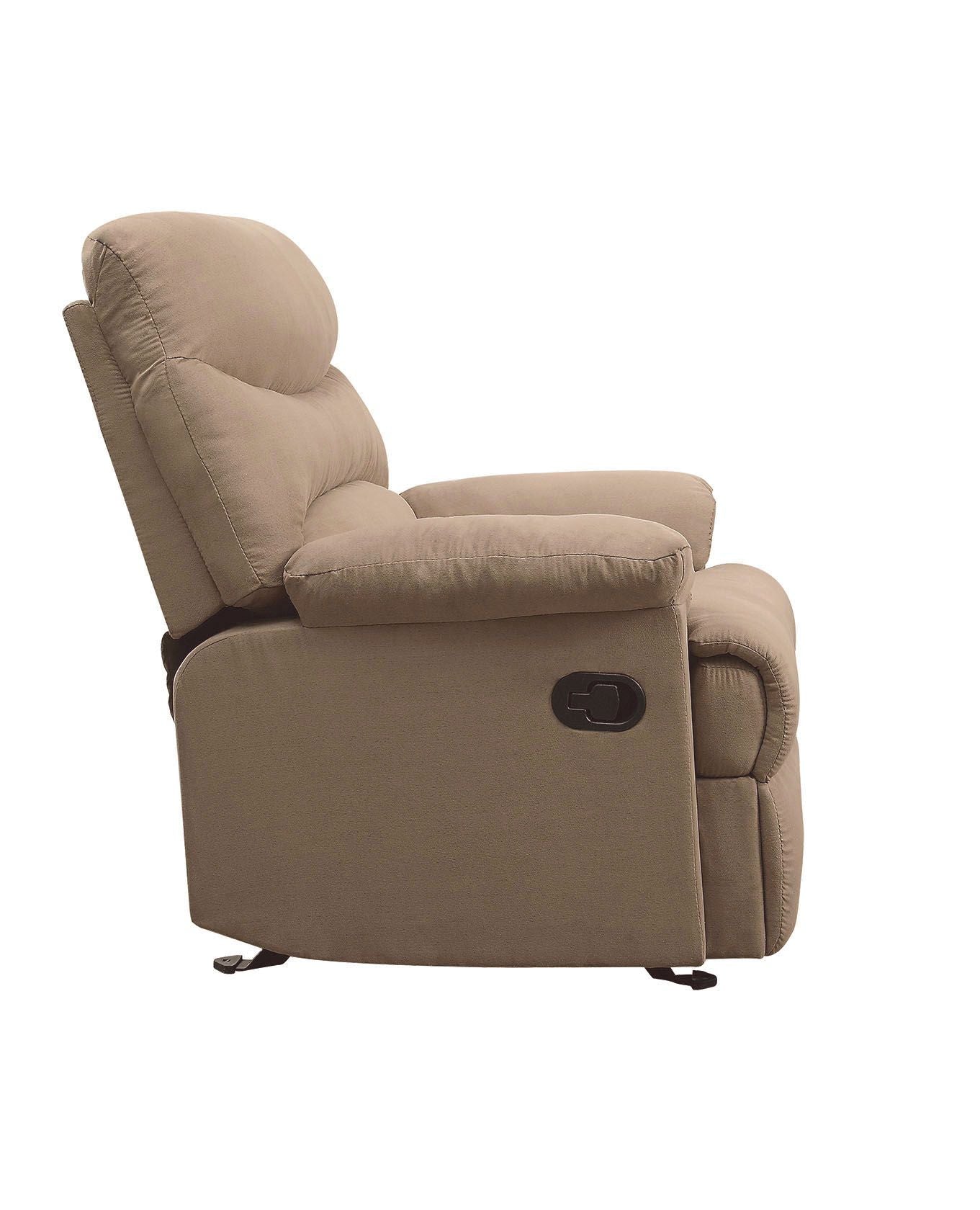 Arcadia Glider Recliner (Motion) in Light Brown Microfiber 00634