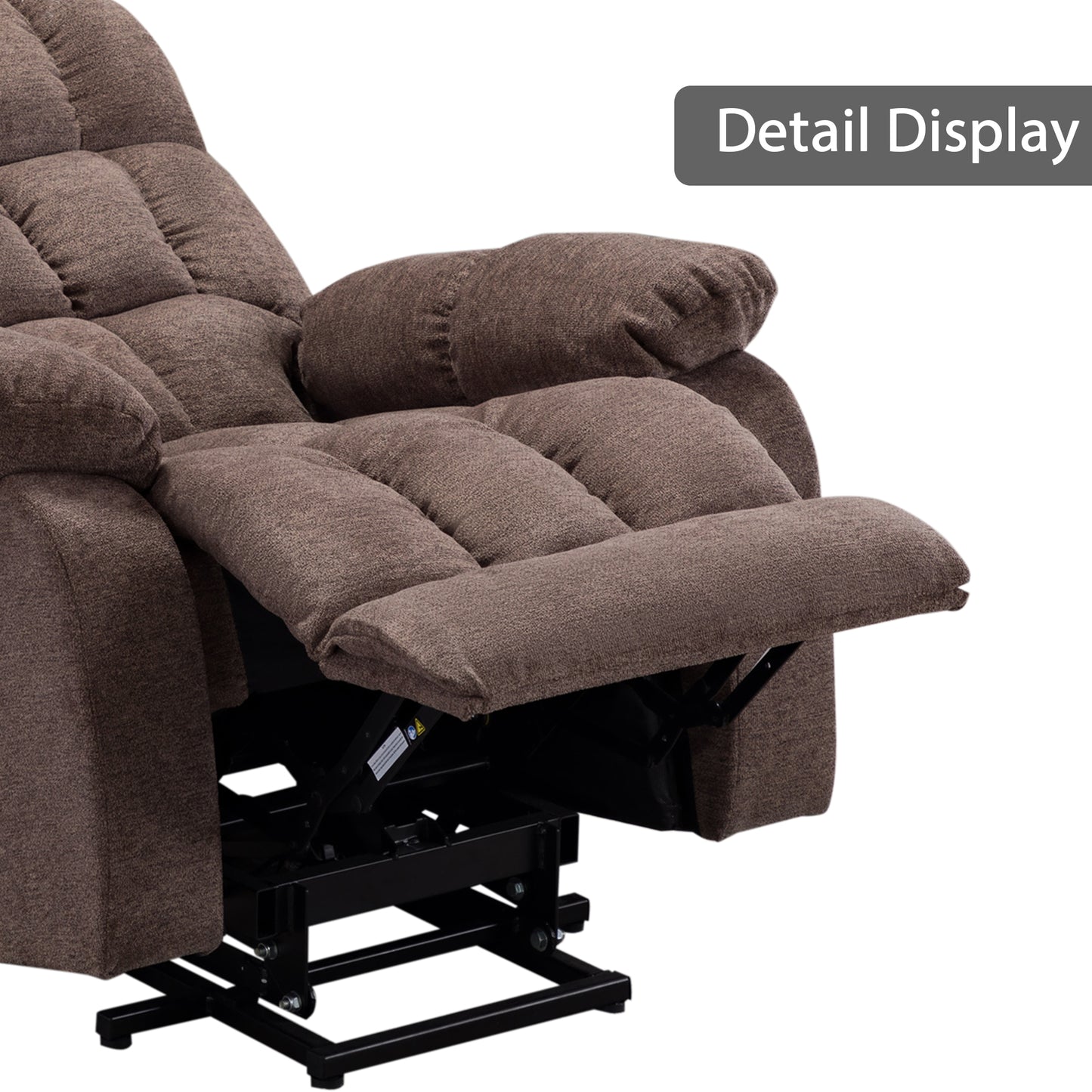 Electric lift recliner with heat therapy and massage, suitable for the elderly, heavy recliner, with modern padded arms and back, taupe