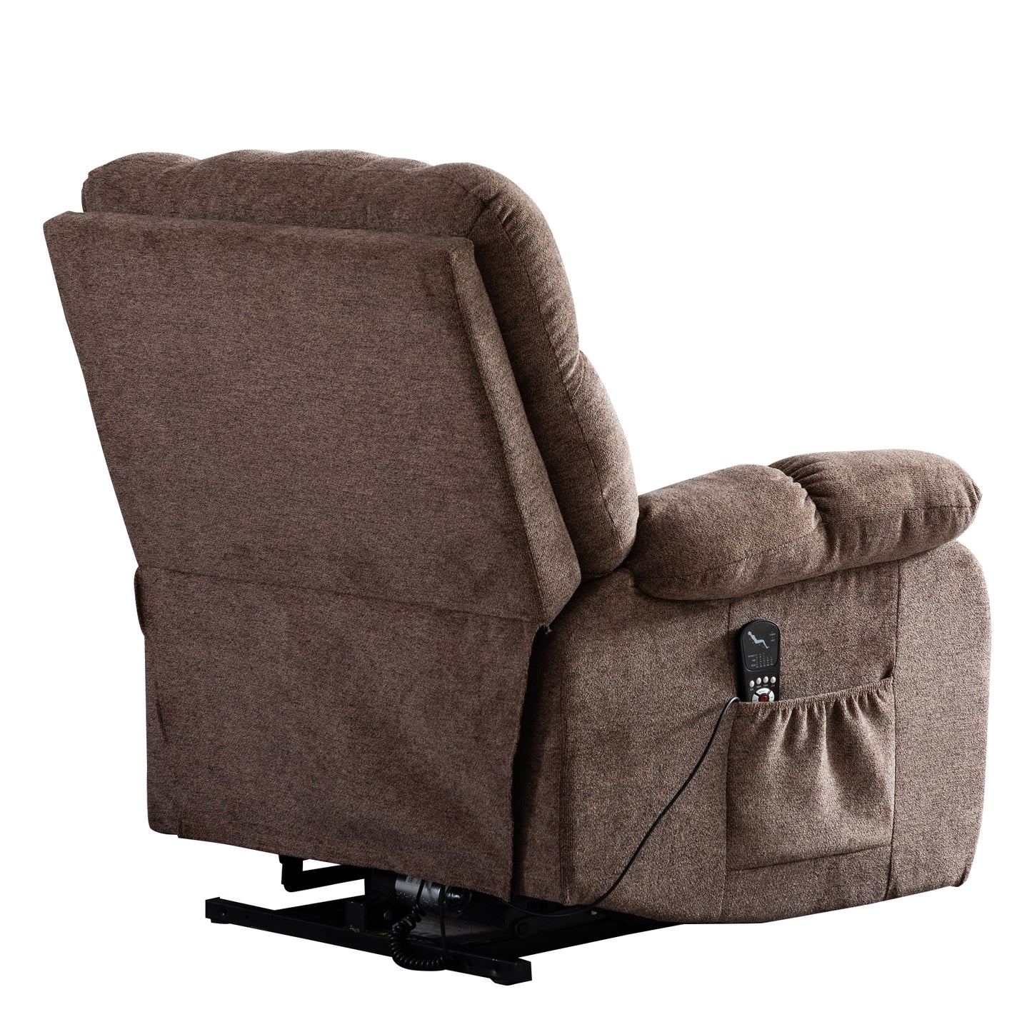 Electric lift recliner with heat therapy and massage, suitable for the elderly, heavy recliner, with modern padded arms and back, taupe