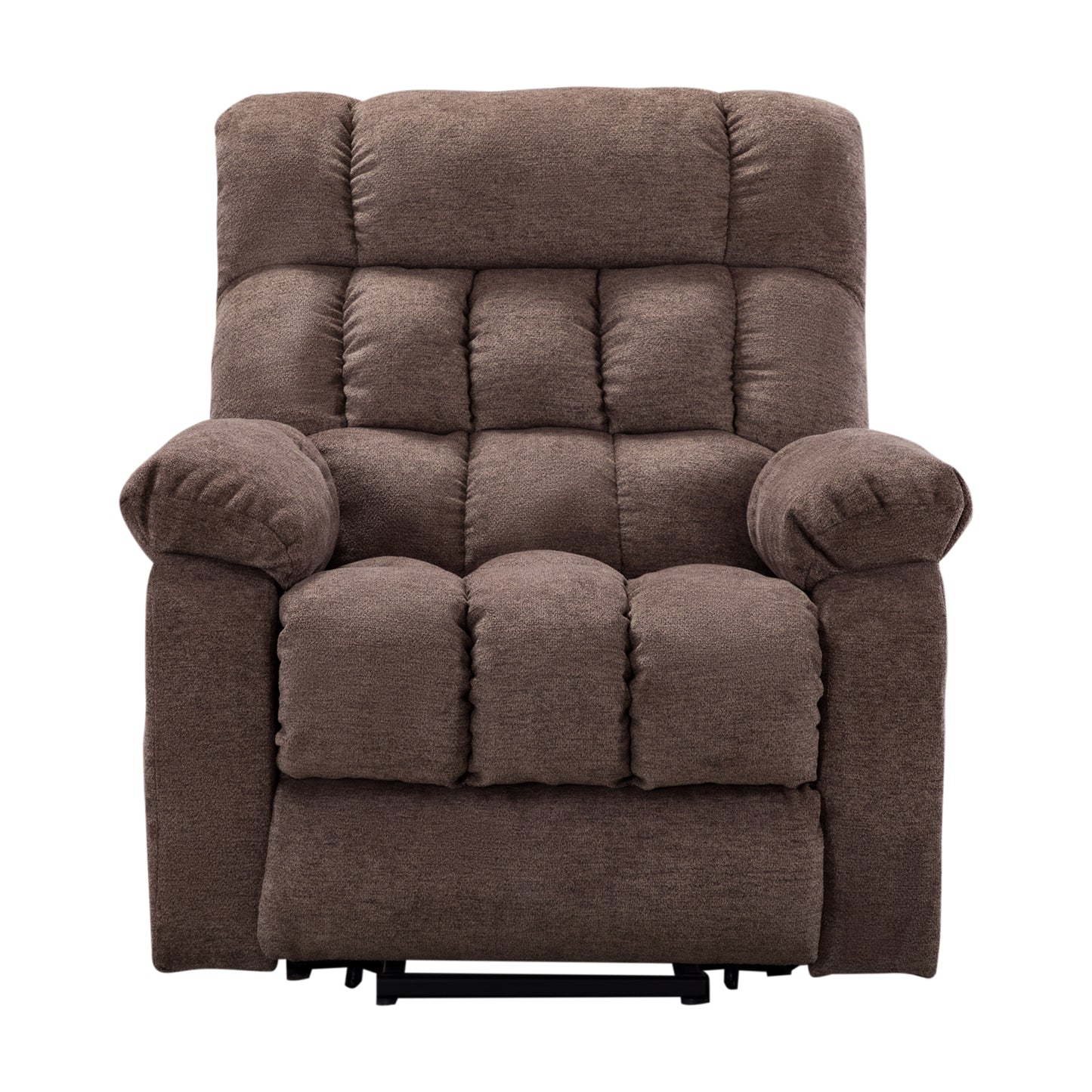 Electric lift recliner with heat therapy and massage, suitable for the elderly, heavy recliner, with modern padded arms and back, taupe