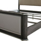 House Beatrice Queen Bed, Two Tone Beige Fabric, Charcoal & Light Gray Finish 28810Q