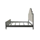 House Beatrice Queen Bed, Two Tone Beige Fabric, Charcoal & Light Gray Finish 28810Q