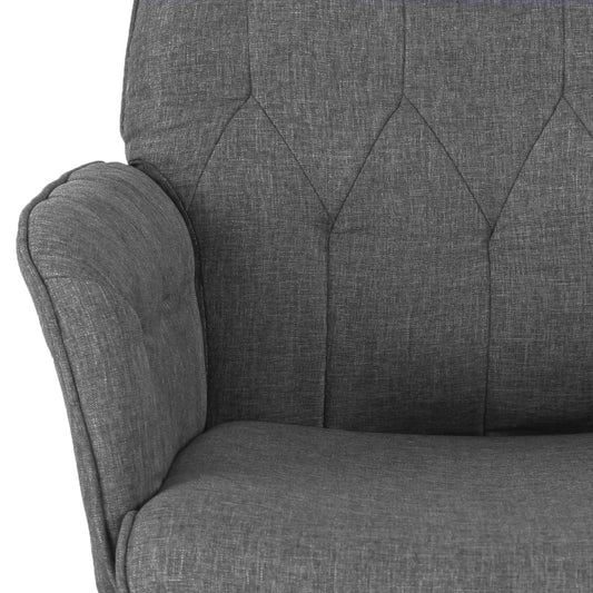 Techni Mobili Modern Upholstered Tufted Office Chair with Arms, Grey