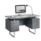 Techni Mobili Modern Office Desk with Storage, Grey