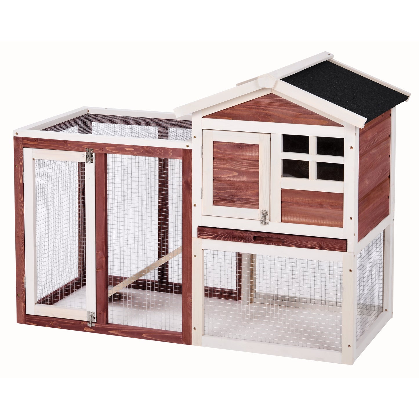 Wooden Pet House Rabbit Bunny Wood Hutch House Dog House Chicken Coops Chicken Cages Rabbit Cage,Auburn