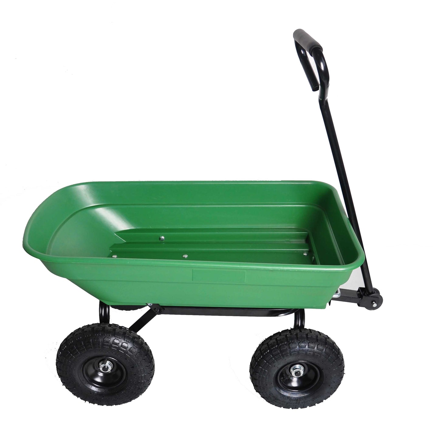 folding wagon  Poly Garden Dump Cart with Steel Frame and 10-inPneumatic Tires, 300-Pound Capacity, Green