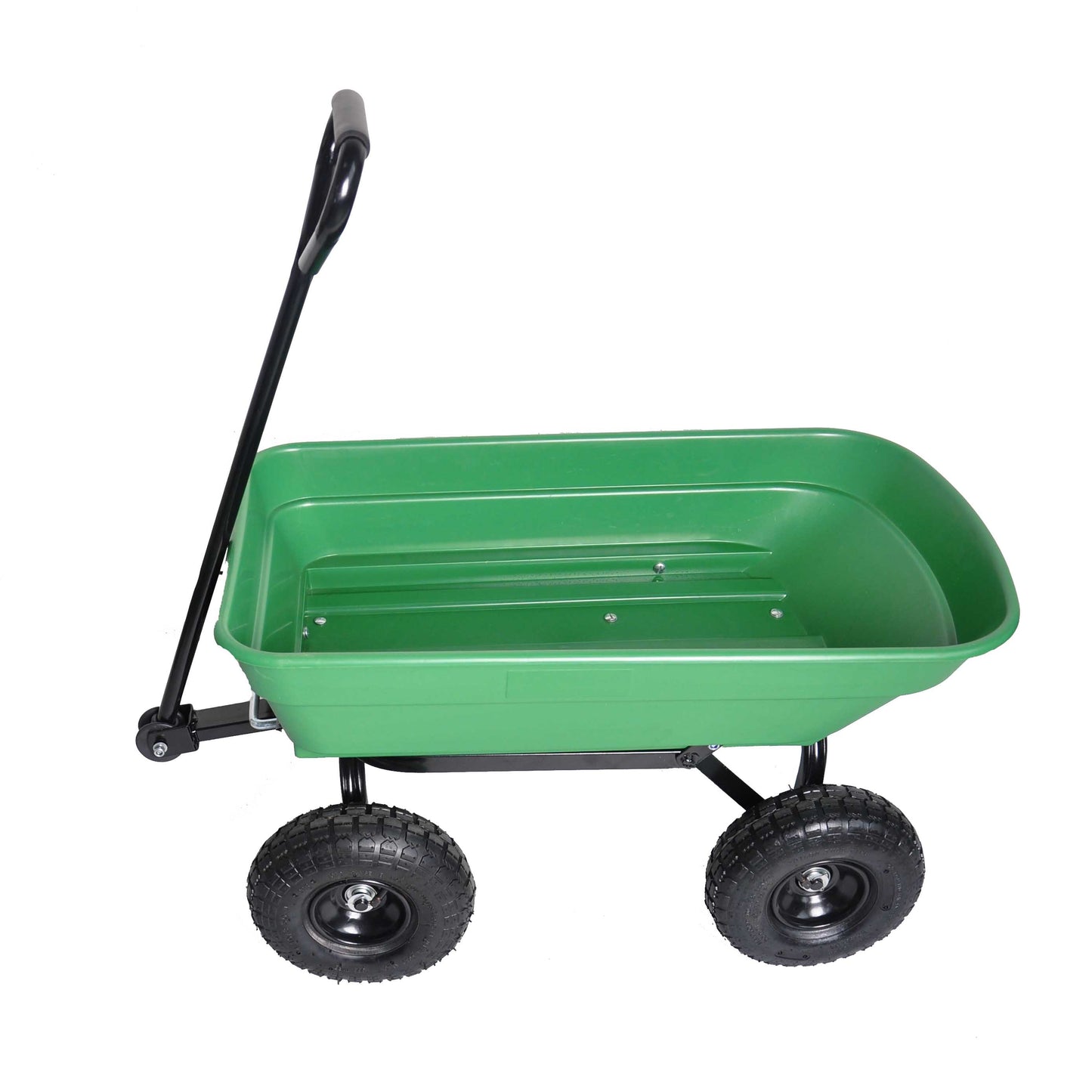 folding wagon  Poly Garden Dump Cart with Steel Frame and 10-inPneumatic Tires, 300-Pound Capacity, Green