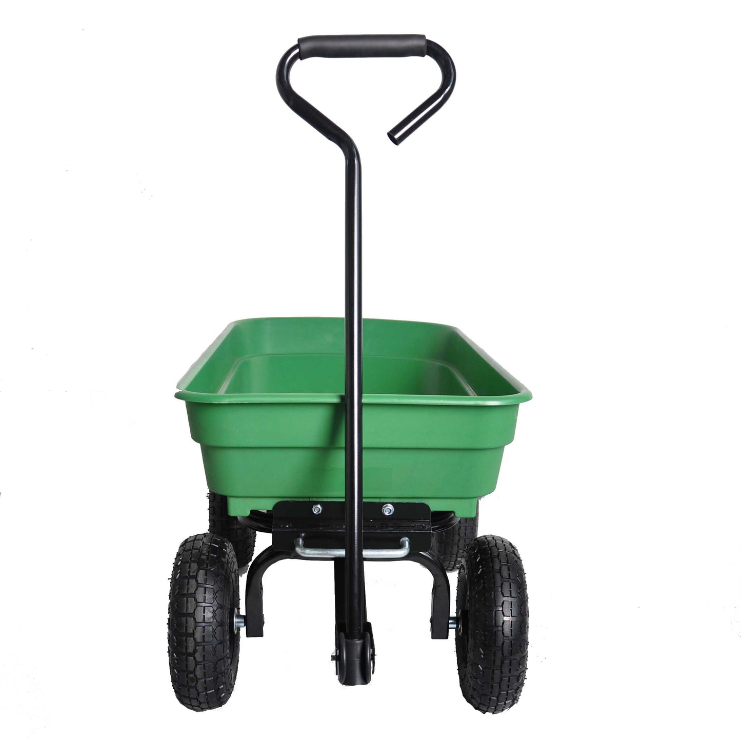 folding wagon  Poly Garden Dump Cart with Steel Frame and 10-inPneumatic Tires, 300-Pound Capacity, Green