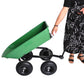 folding wagon  Poly Garden Dump Cart with Steel Frame and 10-inPneumatic Tires, 300-Pound Capacity, Green
