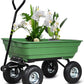 folding wagon  Poly Garden Dump Cart with Steel Frame and 10-inPneumatic Tires, 300-Pound Capacity, Green