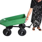 folding wagon  Poly Garden Dump Cart with Steel Frame and 10-inPneumatic Tires, 300-Pound Capacity, Green