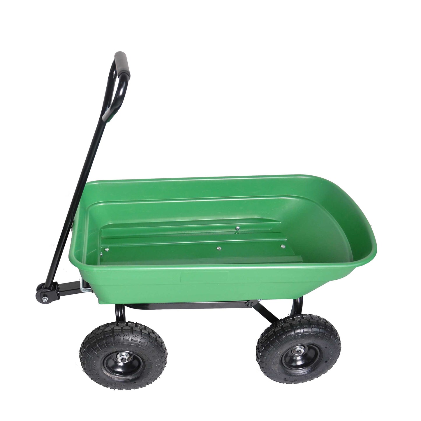 folding wagon  Poly Garden Dump Cart with Steel Frame and 10-inPneumatic Tires, 300-Pound Capacity, Green