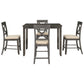 Wood 5-Piece Counter Height Dining Table Set with 4 Upholstered Chairs, Gray