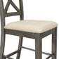 Wood 5-Piece Counter Height Dining Table Set with 4 Upholstered Chairs, Gray