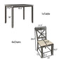 Wood 5-Piece Counter Height Dining Table Set with 4 Upholstered Chairs, Gray