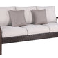 Modern Muse Alum Sofa Set 5pcs W/  Triple Sofa, Side Table  Light Grey Fabric Cushion
