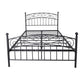Metal bed frame platform mattress foundation with headboard and footrest, heavy duty and quick assembly, Queen Black