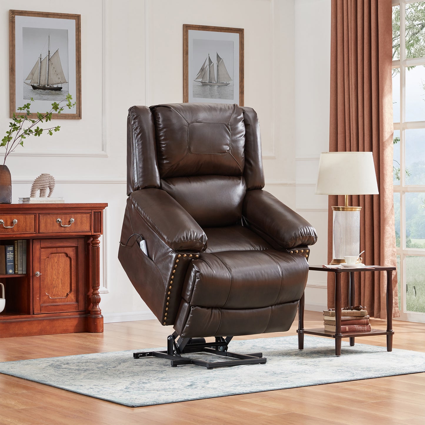 Power Lift Chair with Adjustable Massage Function, Recliner Chair with Heating System for Living Room