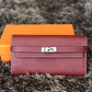 San Maries Genuine Leather Women Wallet Female Long Clutch Lady Walet Portomonee Rfid Luxury Brand Money Bag With Orange Box