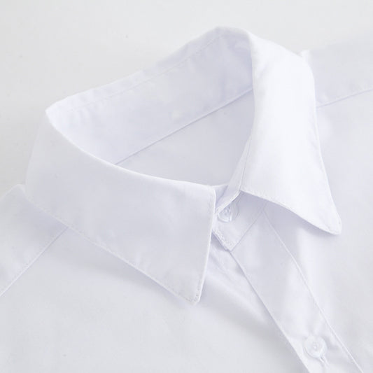 Basic JK uniform white slim professional shirt women's short-sleeved spring Japanese college wind school uniform