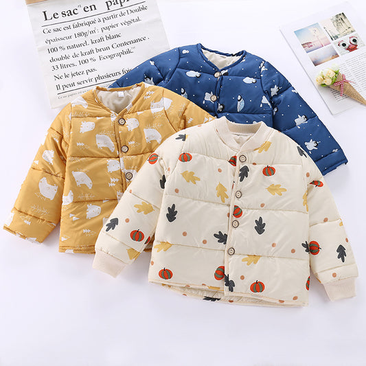 New children's cotton clothing winter boy jacket children's cotton clothing Korean version of the baby cotton jacket wearing thick boy