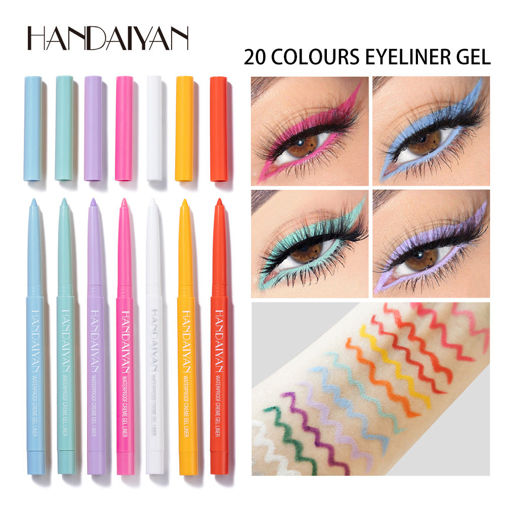 HANDAIYAN 20-color pearlescent matte 
 is not easy to smudge eyeliner gel pen rotatable eyeliner eye shadow make-up