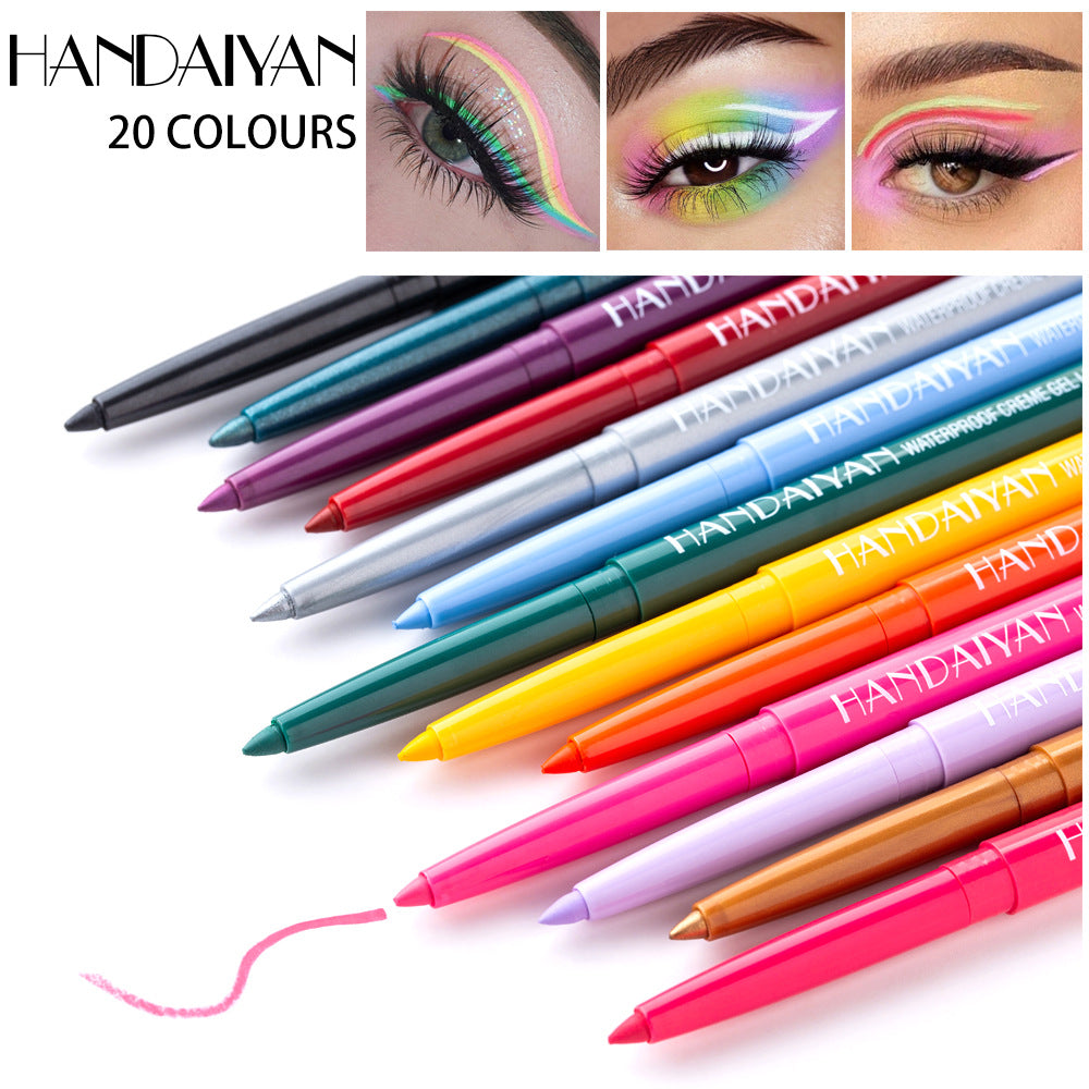 HANDAIYAN 20-color pearlescent matte 
 is not easy to smudge eyeliner gel pen rotatable eyeliner eye shadow make-up