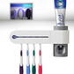 2-in-1 Automatic Toothpaste Dispenser Toothbrush Holder Wall Mounted for Wash rooms