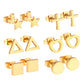 6Pairs/Box Stainless Steel CZ Earrings For Women Girls Kids Piercing Stud Earrings Set Birthday Jewelry Gifts