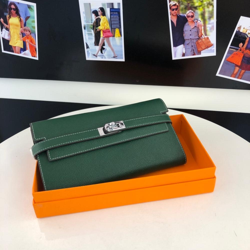 San Maries Genuine Leather Women Wallet Female Long Clutch Lady Walet Portomonee Rfid Luxury Brand Money Bag With Orange Box