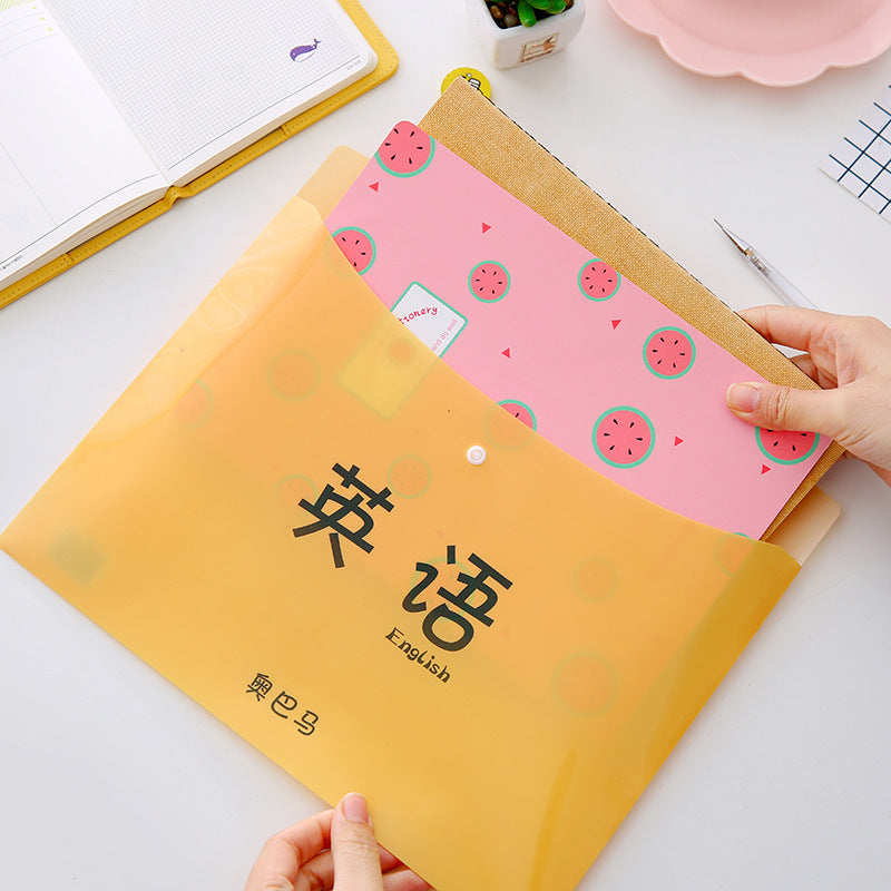 Factory direct primary school student A4 test paper bag pressing transparent information bag office learning supplies file bag T