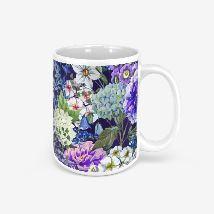 Floral Print Classic Glossy Mug