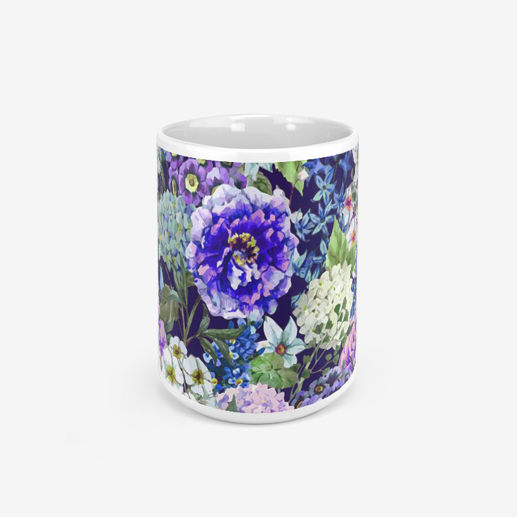 Floral Print Classic Glossy Mug