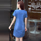 Slim denim dress female 2020 spring and summer new Korean version of large size slim easing denim skirt A word skirt