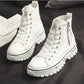 2022 Autumn New Style Women Casual Shoes Platform Sneakers PU Leather Shoes Woman High Top White Shoes Tenis Feminino  A1-204