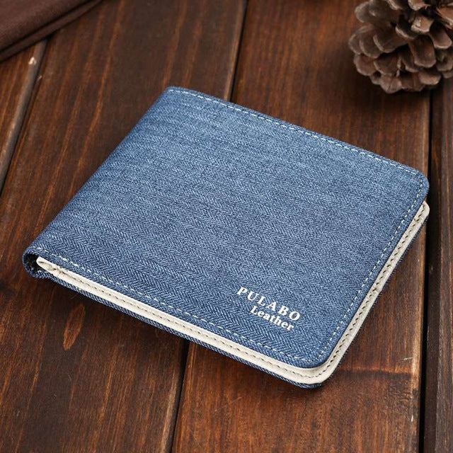 2017 Hot Selling! Mens Short Denim Fabric Wallet Best Soft Canvas Purse Bifold Fashion Ultra-thin Male Wallet Casual Money Bag