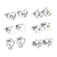 6Pairs/Box Stainless Steel CZ Earrings For Women Girls Kids Piercing Stud Earrings Set Birthday Jewelry Gifts