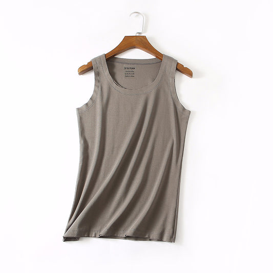 New pure color women's vest Korean version of the bottom sleeveless vest female fashion with shoulder belt home female vest