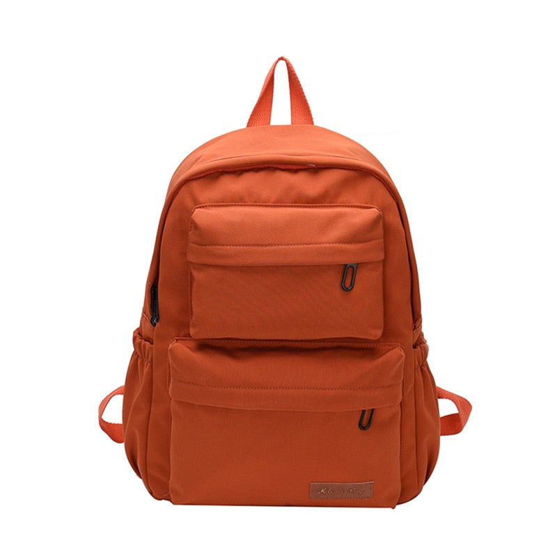 New Korean Large-capacity Outdoor Backpack Boys Girls Solid Color School Bag Female Wear Oxford Cloth Student Backpack